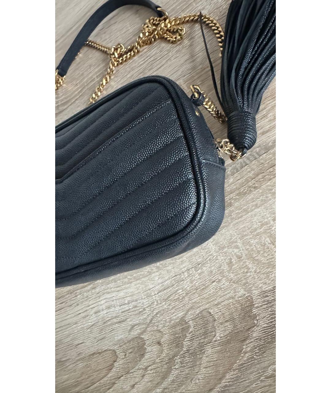 SAINT LAURENT Черная кожаная сумка через плечо, фото 5