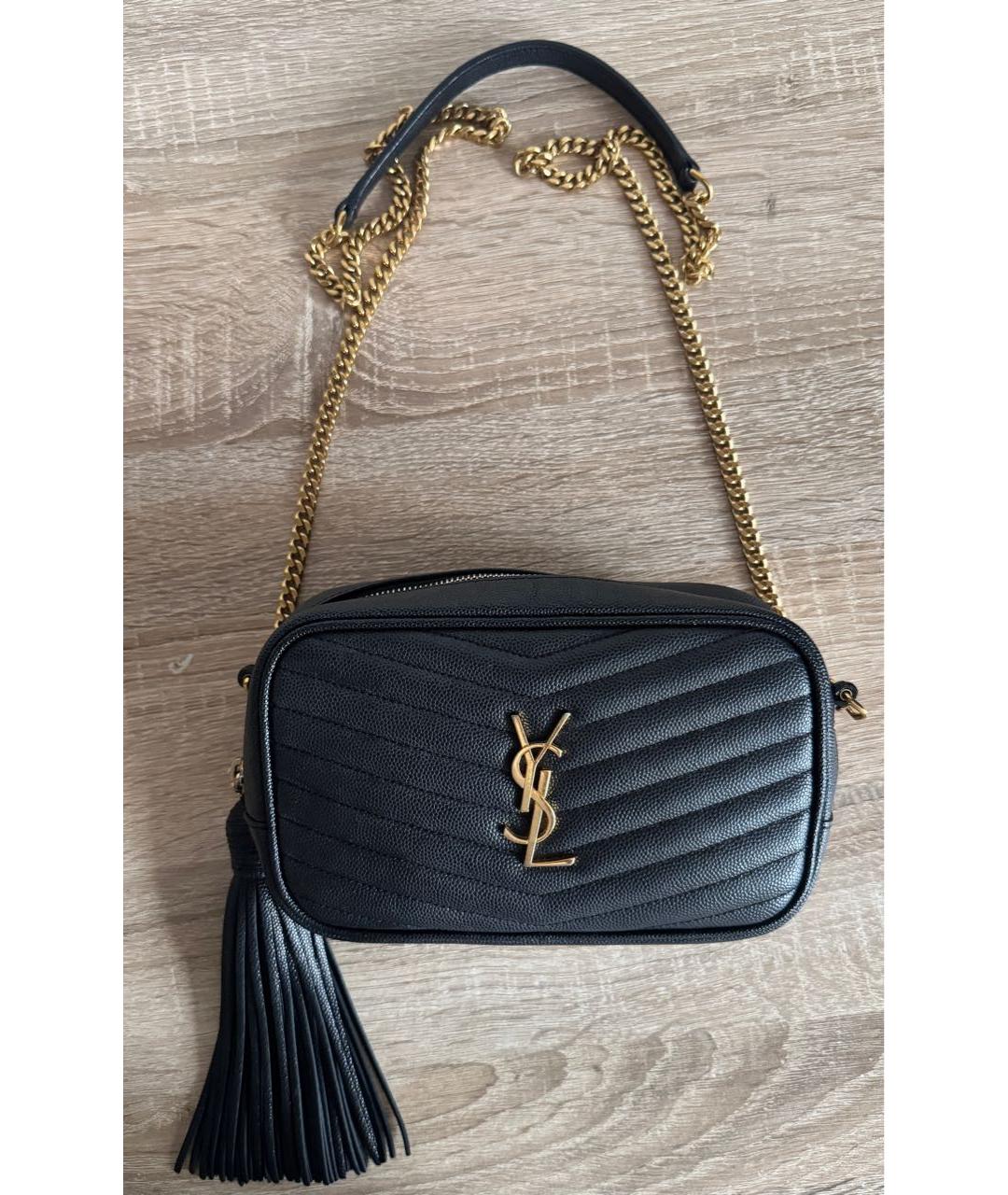 SAINT LAURENT Черная кожаная сумка через плечо, фото 9