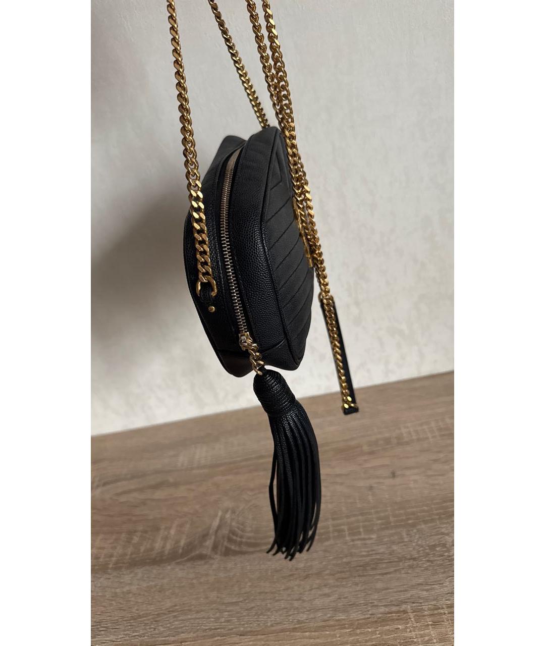 SAINT LAURENT Черная кожаная сумка через плечо, фото 7