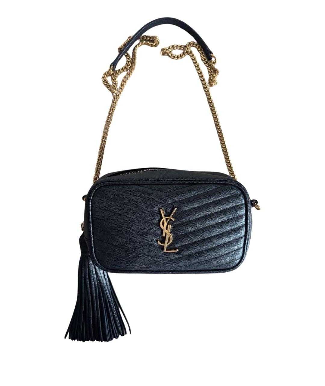 SAINT LAURENT Черная кожаная сумка через плечо, фото 1