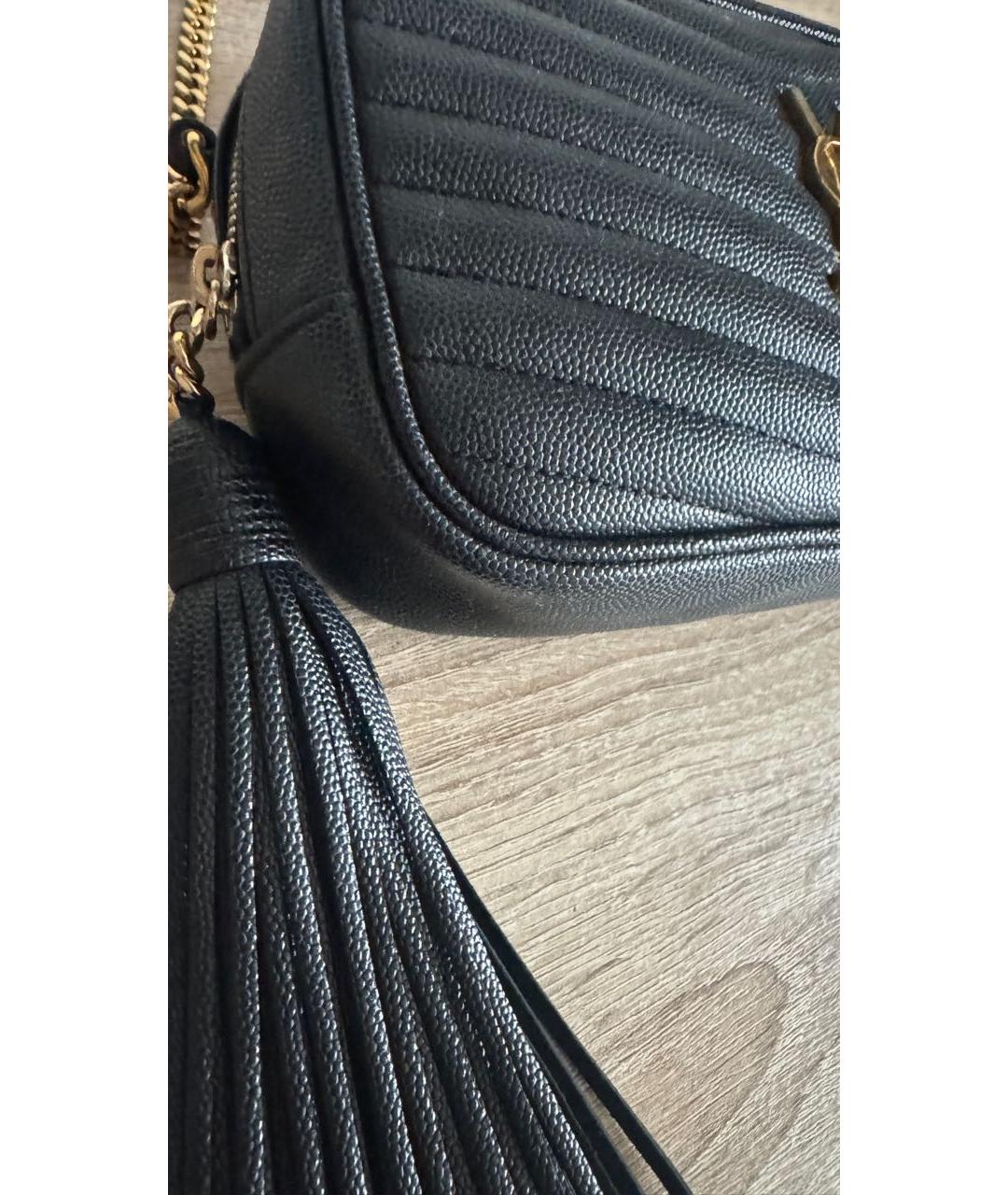 SAINT LAURENT Черная кожаная сумка через плечо, фото 4