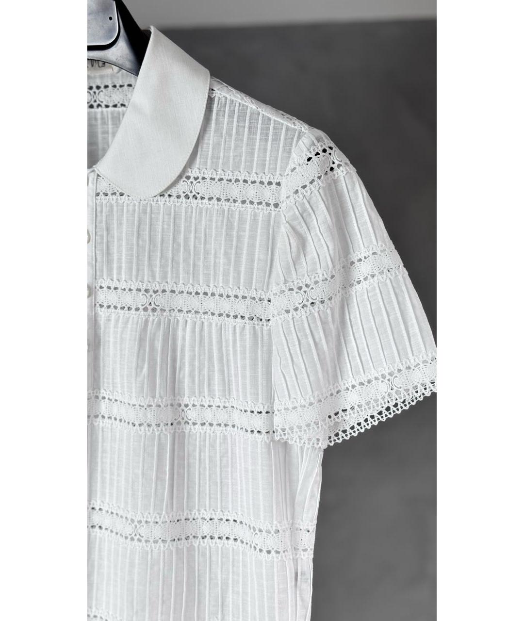 CELINE Белое хлопковое повседневное платье, фото 3