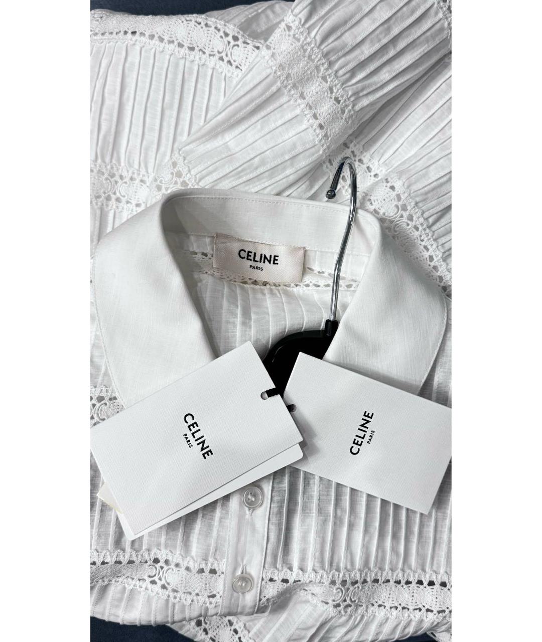 CELINE Белое хлопковое повседневное платье, фото 7