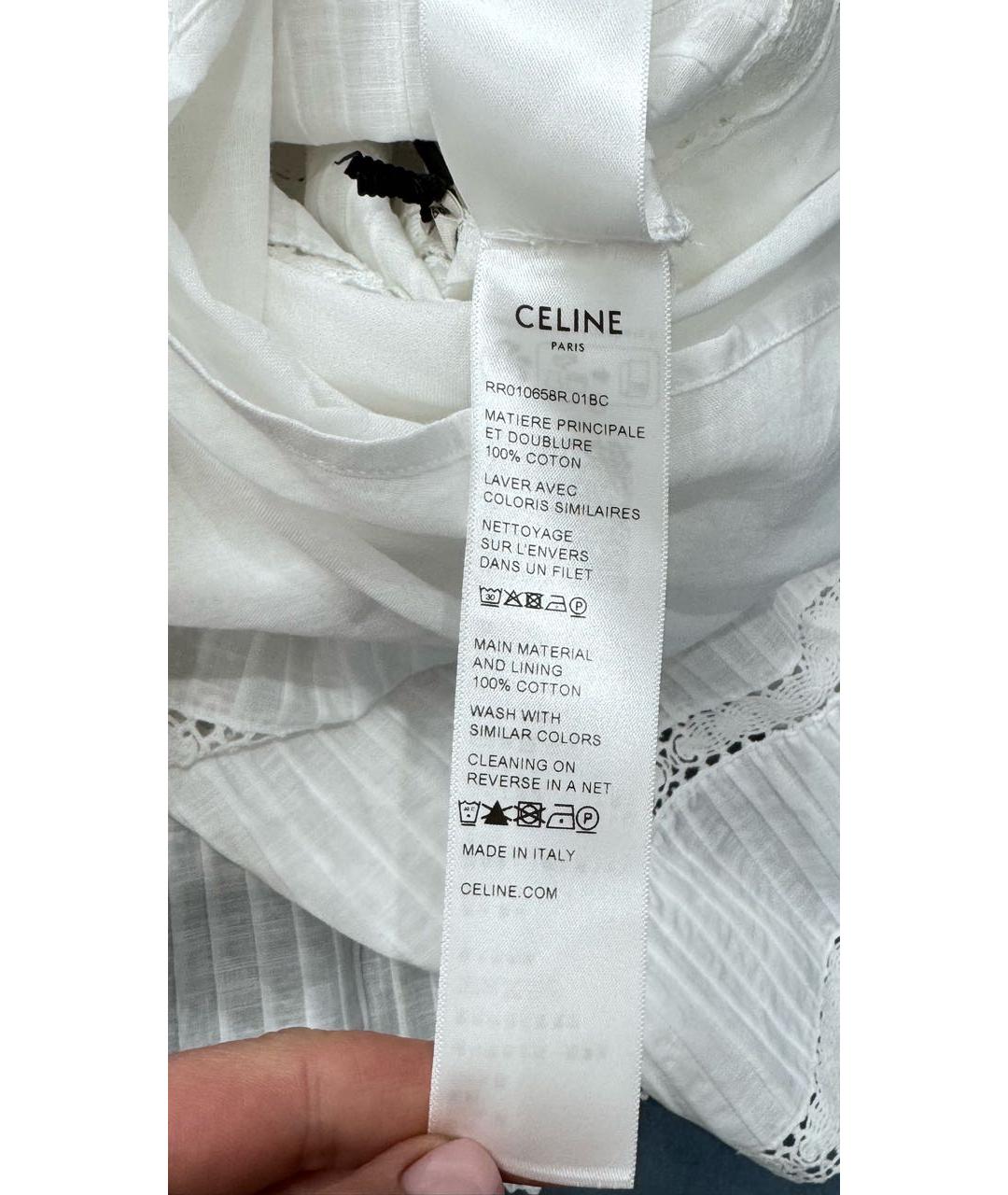 CELINE Белое хлопковое повседневное платье, фото 5