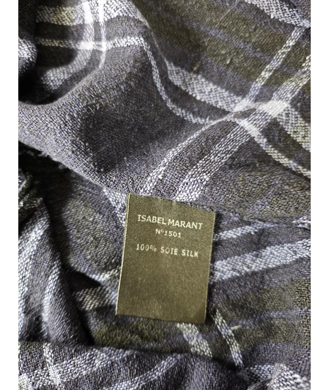 ISABEL MARANT Синяя шелковая блузы, фото 8