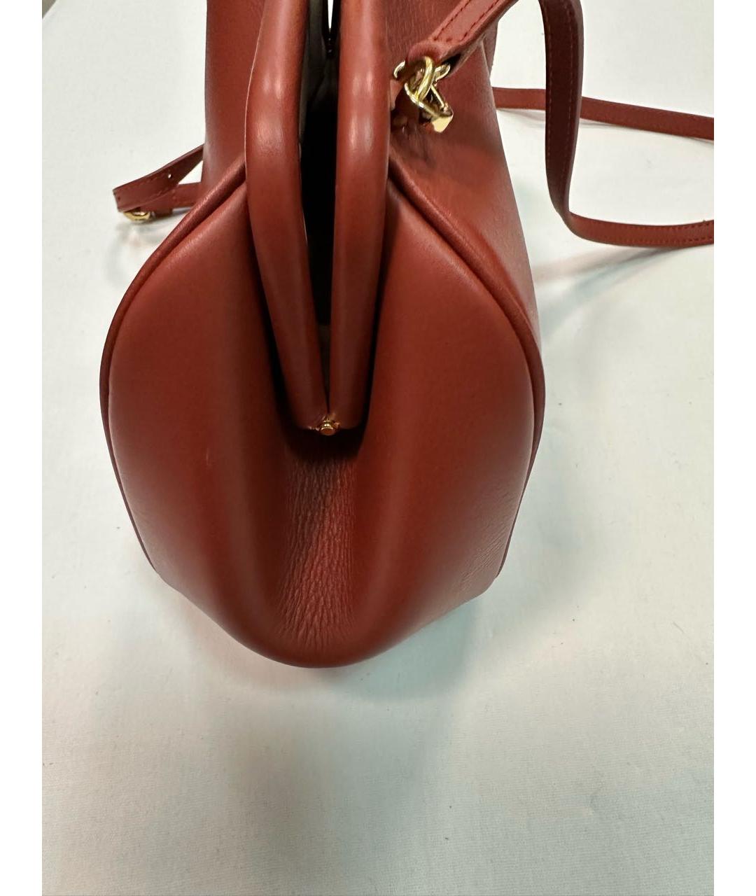 ULYANA SERGEENKO Бордовая кожаная сумка через плечо, фото 2