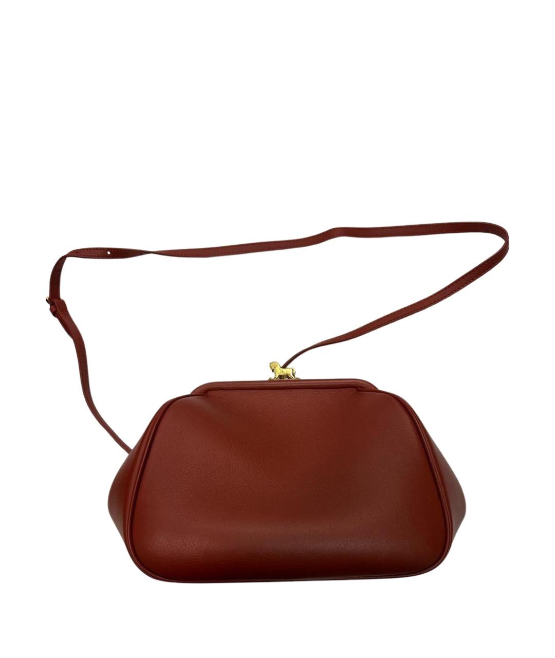 ULYANA SERGEENKO Бордовая кожаная сумка через плечо, фото 1