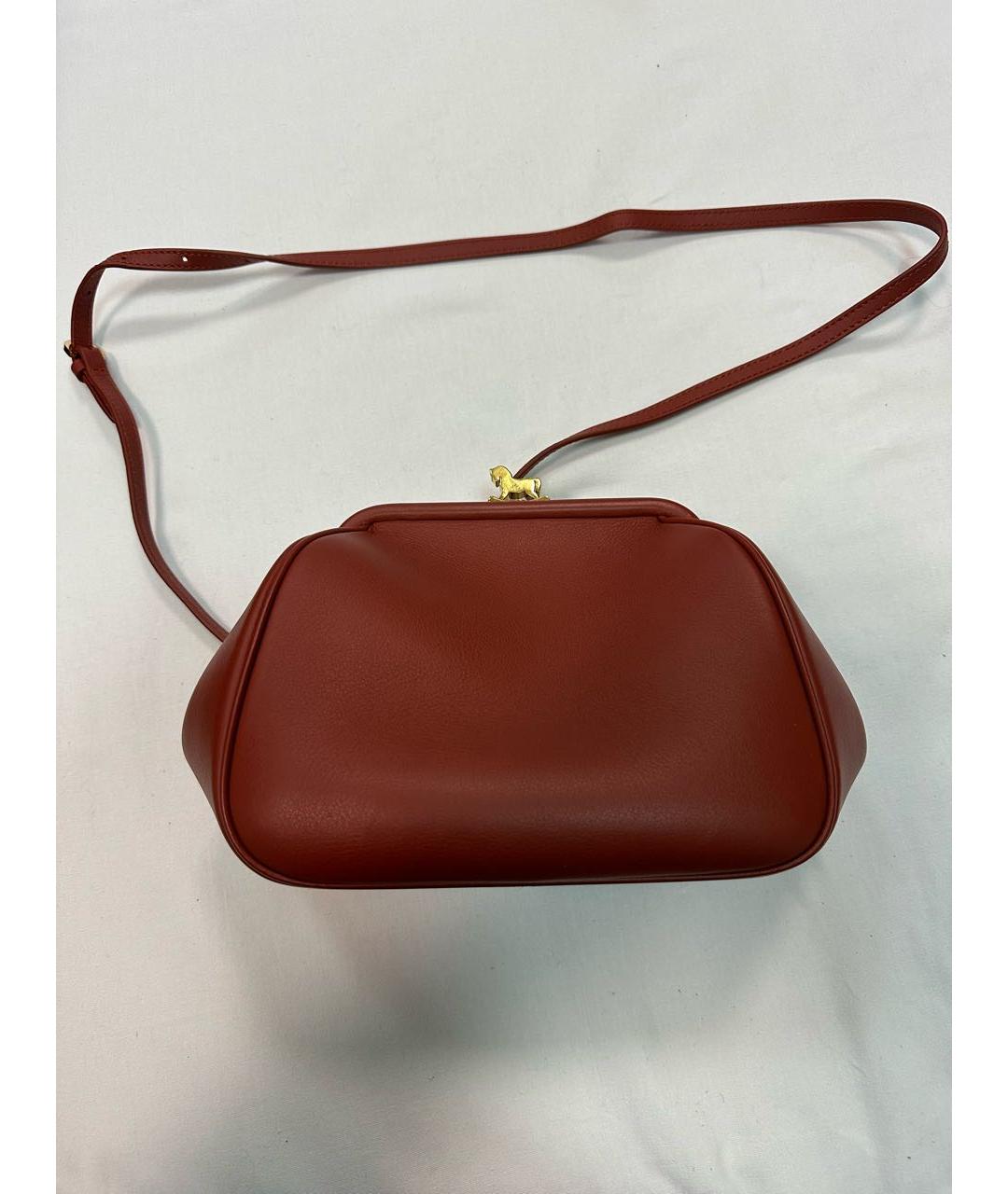 ULYANA SERGEENKO Бордовая кожаная сумка через плечо, фото 7