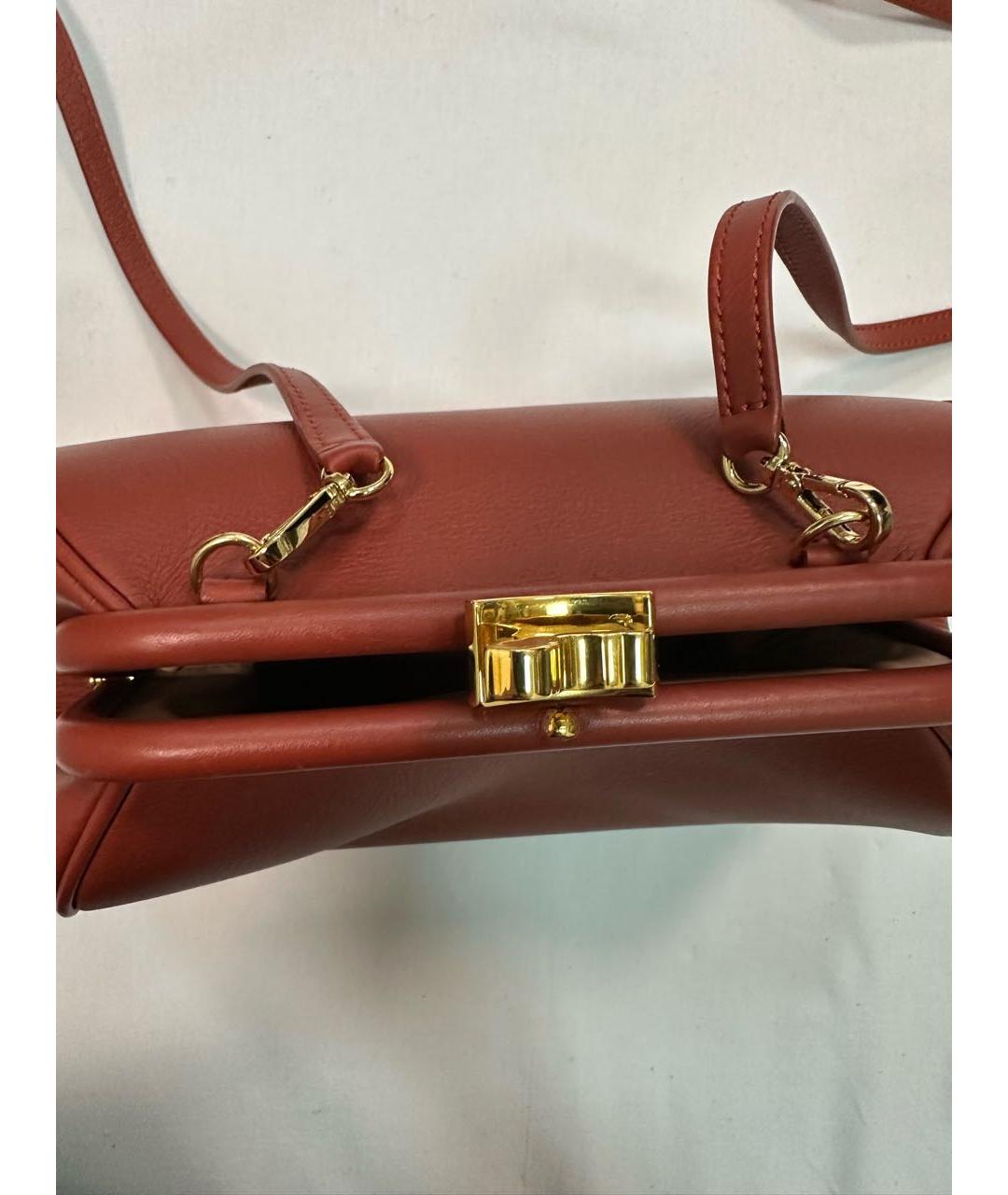 ULYANA SERGEENKO Бордовая кожаная сумка через плечо, фото 6