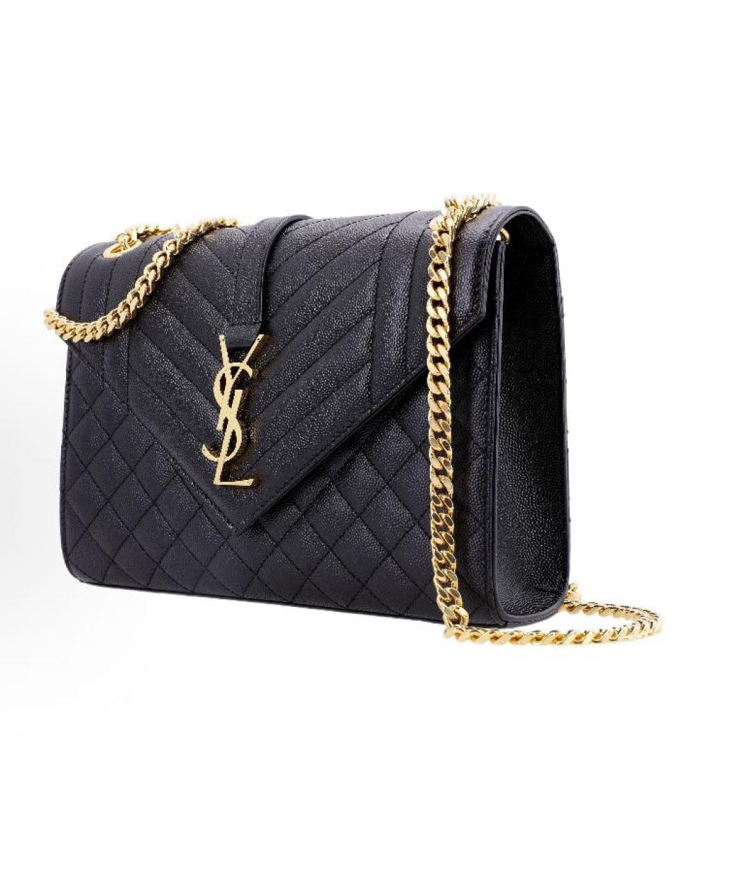 SAINT LAURENT Черная кожаная сумка через плечо, фото 4