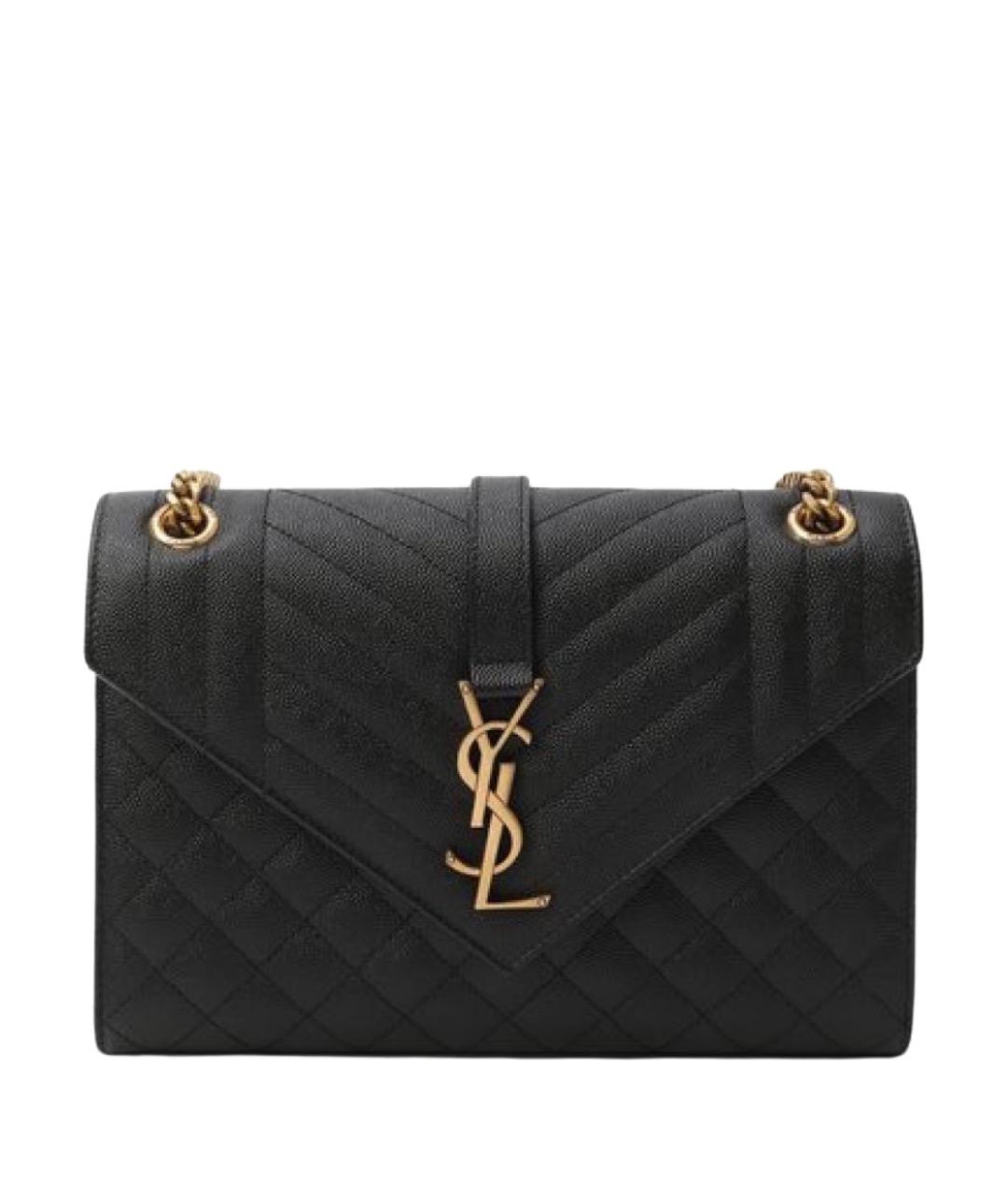 SAINT LAURENT Черная кожаная сумка через плечо, фото 1