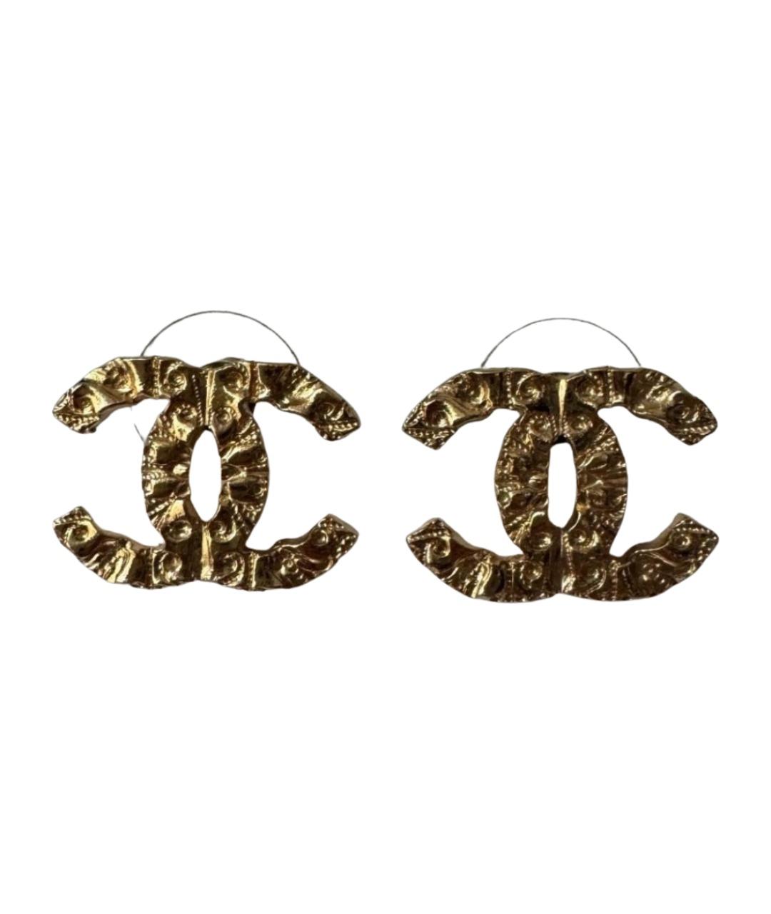 CHANEL Золотые металлические серьги, фото 1