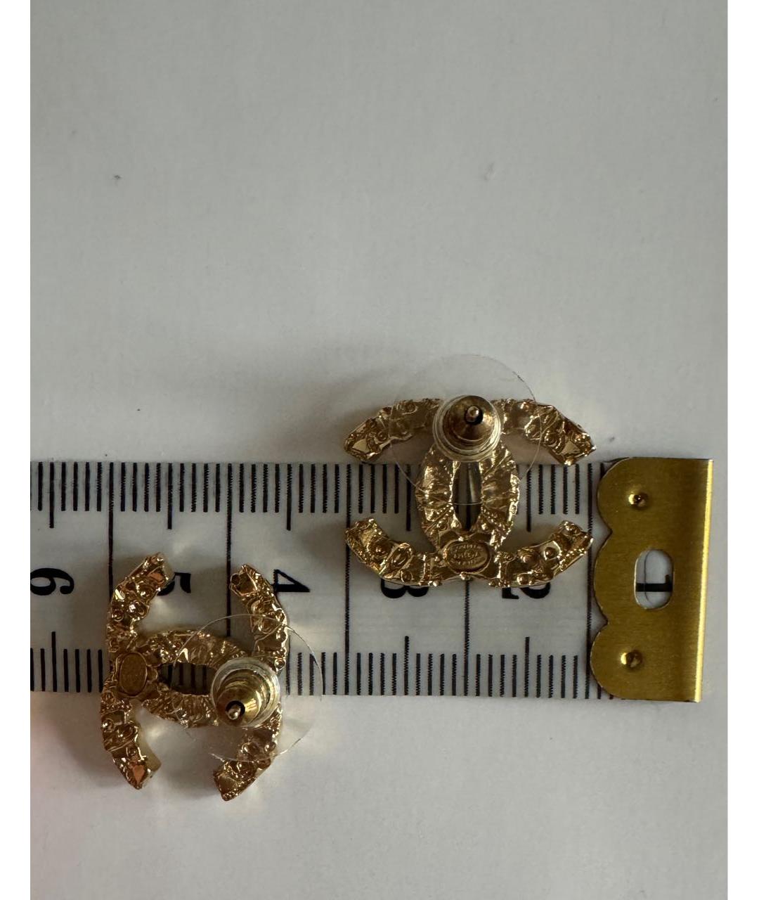 CHANEL Золотые металлические серьги, фото 5