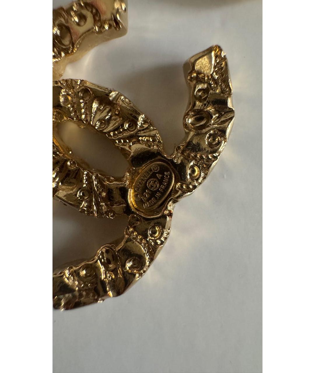 CHANEL Золотые металлические серьги, фото 4