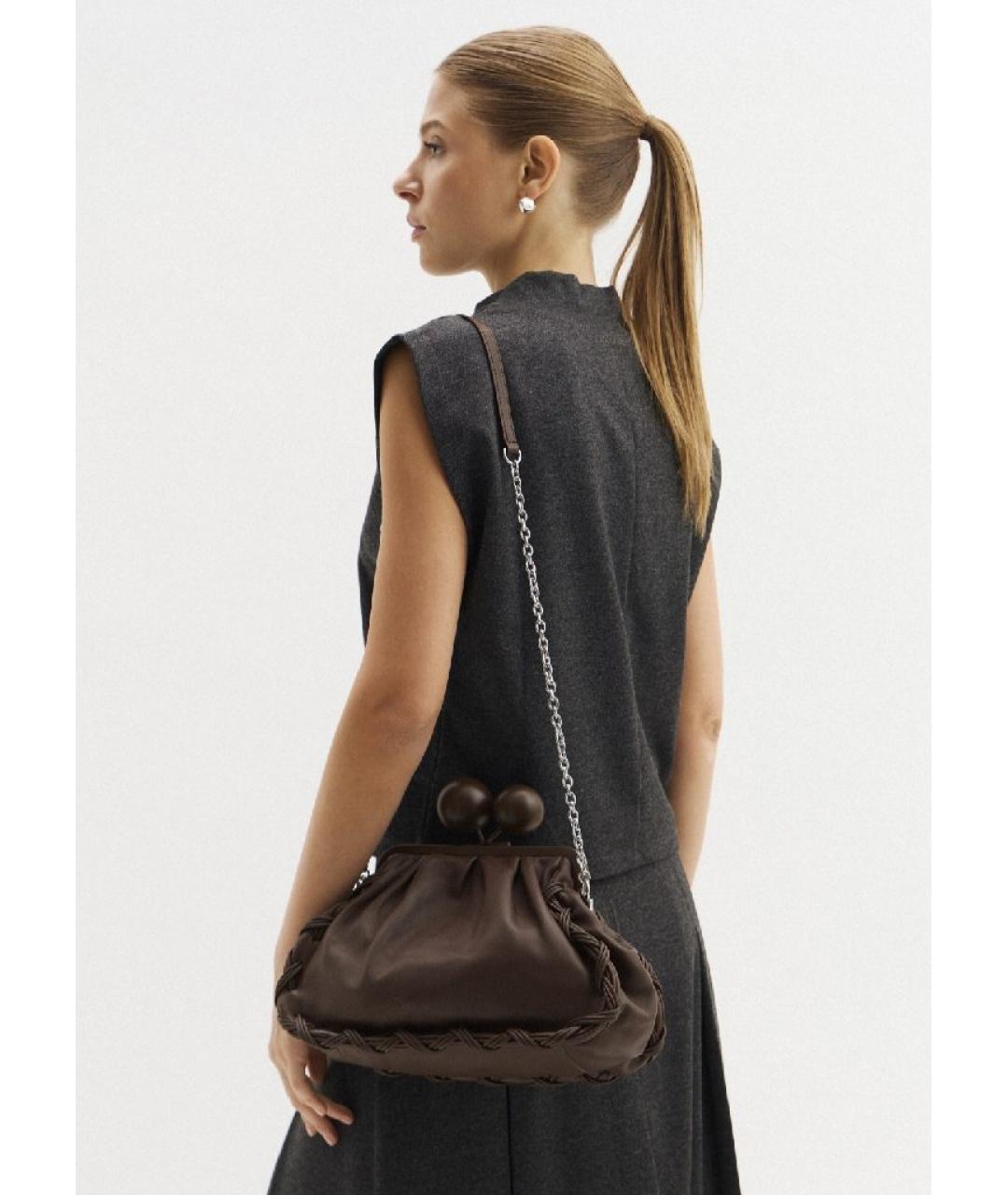 MAX MARA Коричневая кожаная сумка через плечо, фото 8