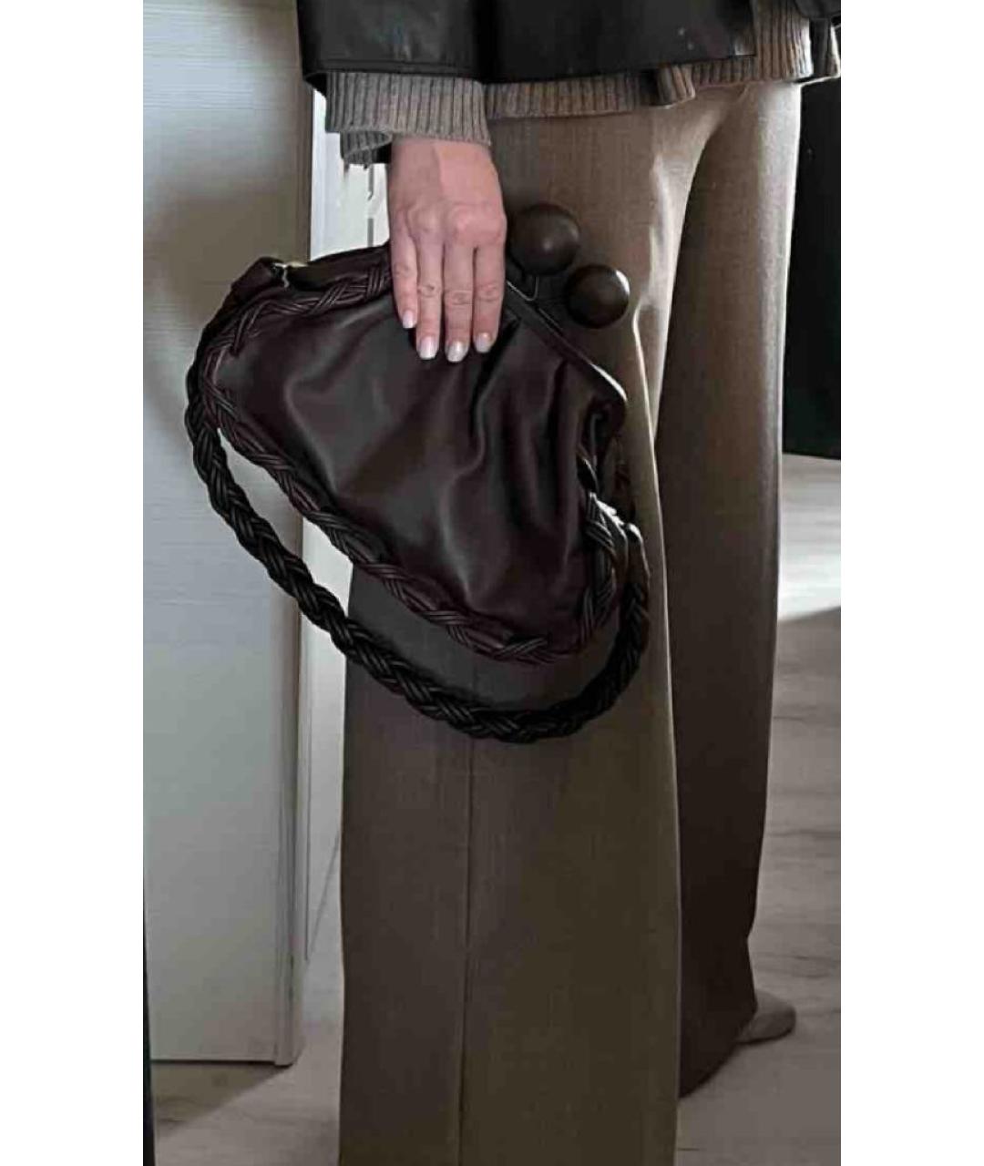 MAX MARA Коричневая кожаная сумка через плечо, фото 9