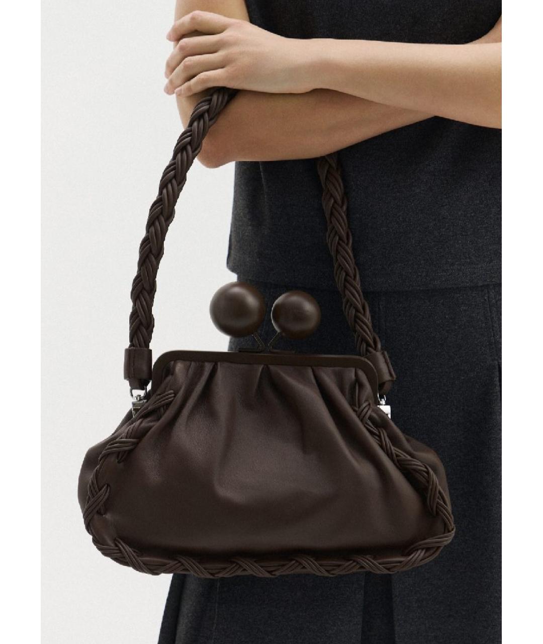 MAX MARA Коричневая кожаная сумка через плечо, фото 7