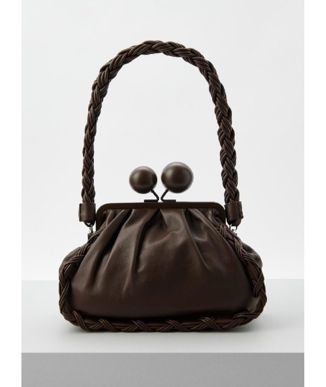 MAX MARA Коричневая кожаная сумка через плечо, фото 10