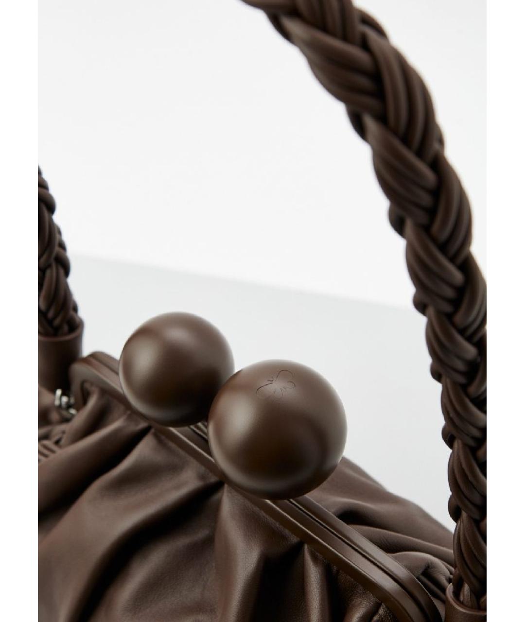 MAX MARA Коричневая кожаная сумка через плечо, фото 4