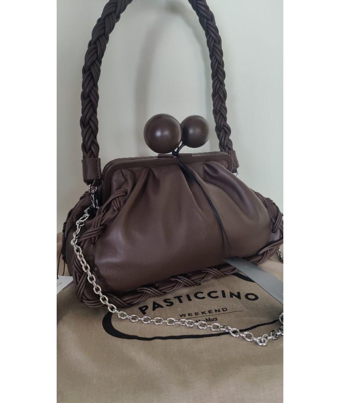 MAX MARA Коричневая кожаная сумка через плечо, фото 6
