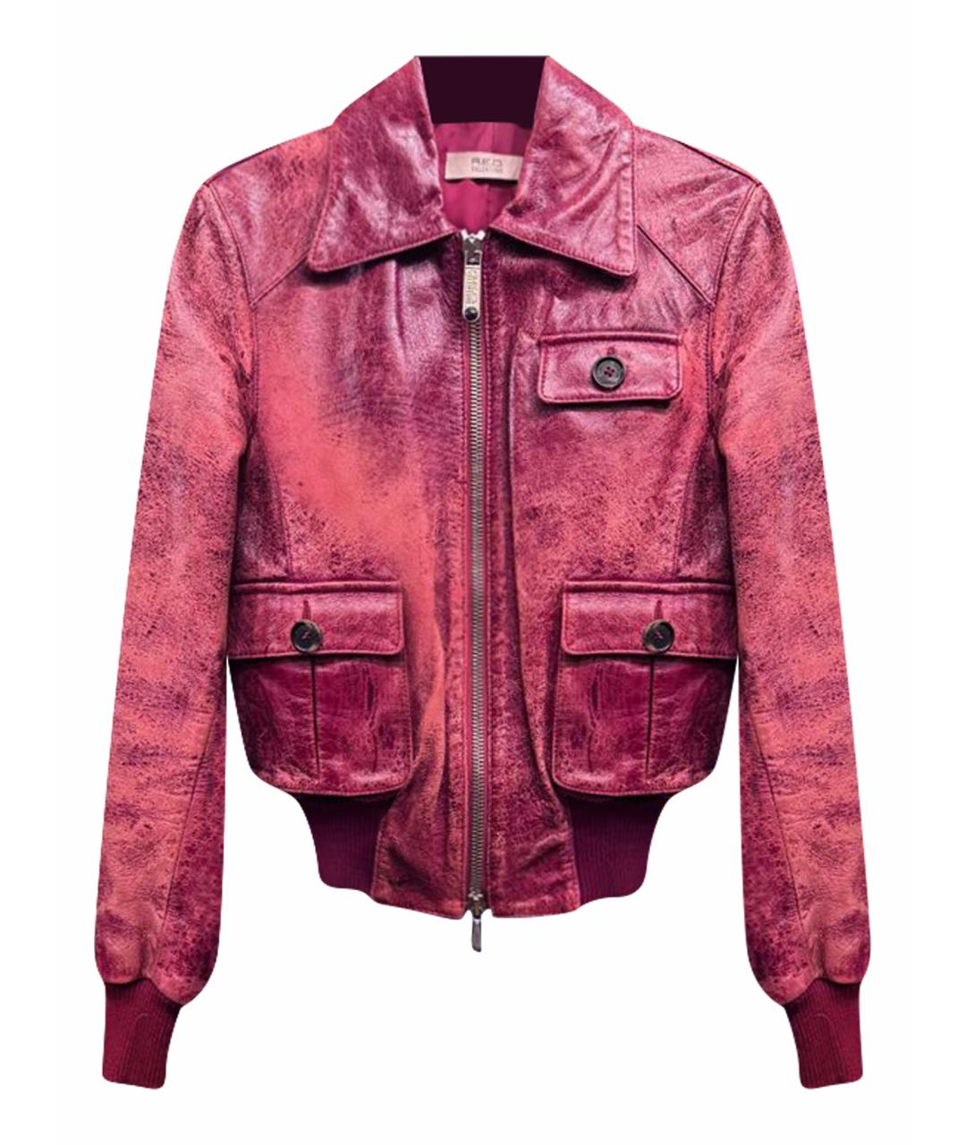 RED VALENTINO Бордовая кожаная куртка, фото 1