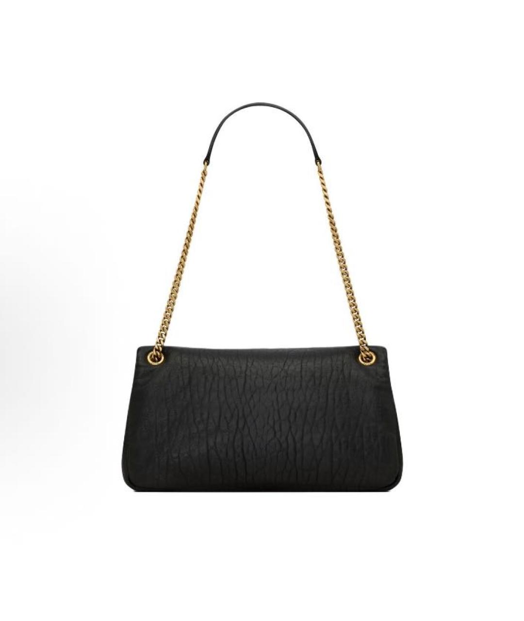 SAINT LAURENT Черная кожаная сумка через плечо, фото 2