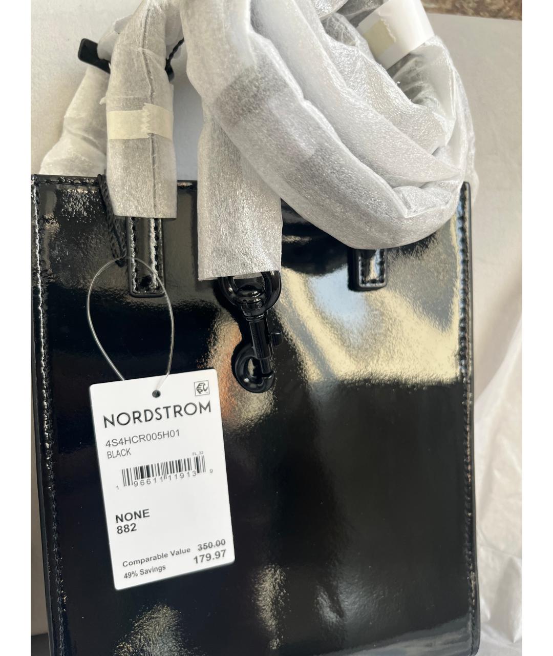 MARC JACOBS Черная сумка с короткими ручками из лакированной кожи, фото 4