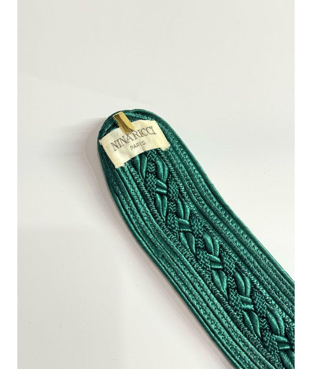 NINA RICCI Зеленый пелетеный ремень, фото 3