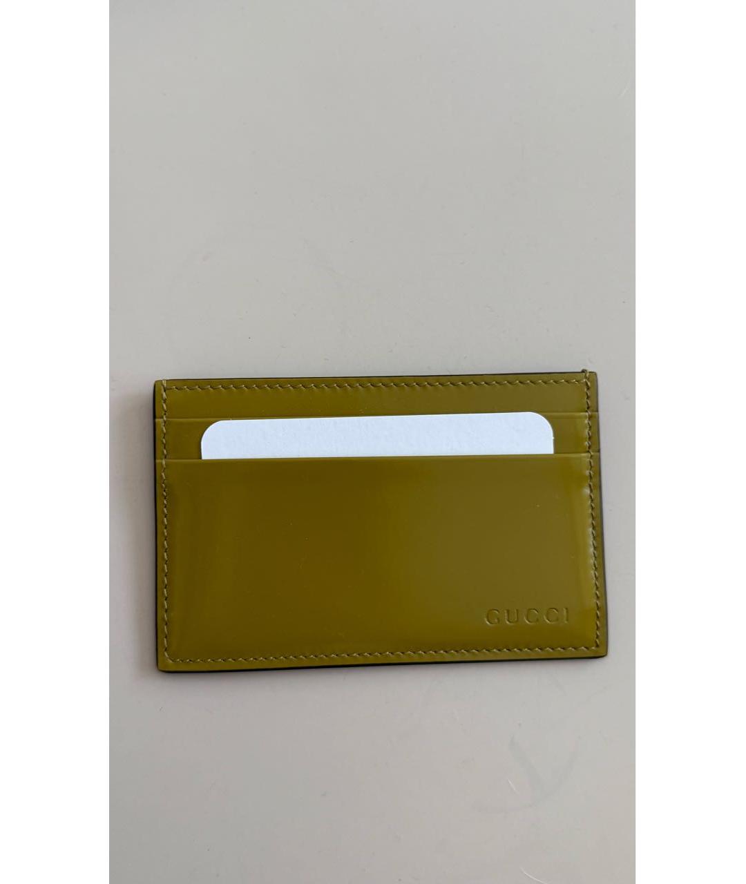 GUCCI Зеленый кожаный кардхолдер, фото 5