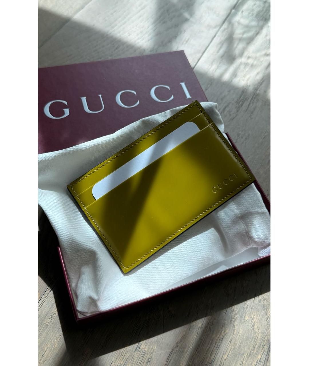GUCCI Зеленый кожаный кардхолдер, фото 4