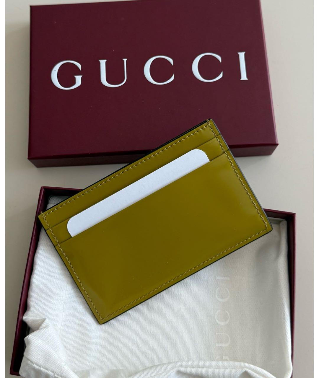 GUCCI Зеленый кожаный кардхолдер, фото 3