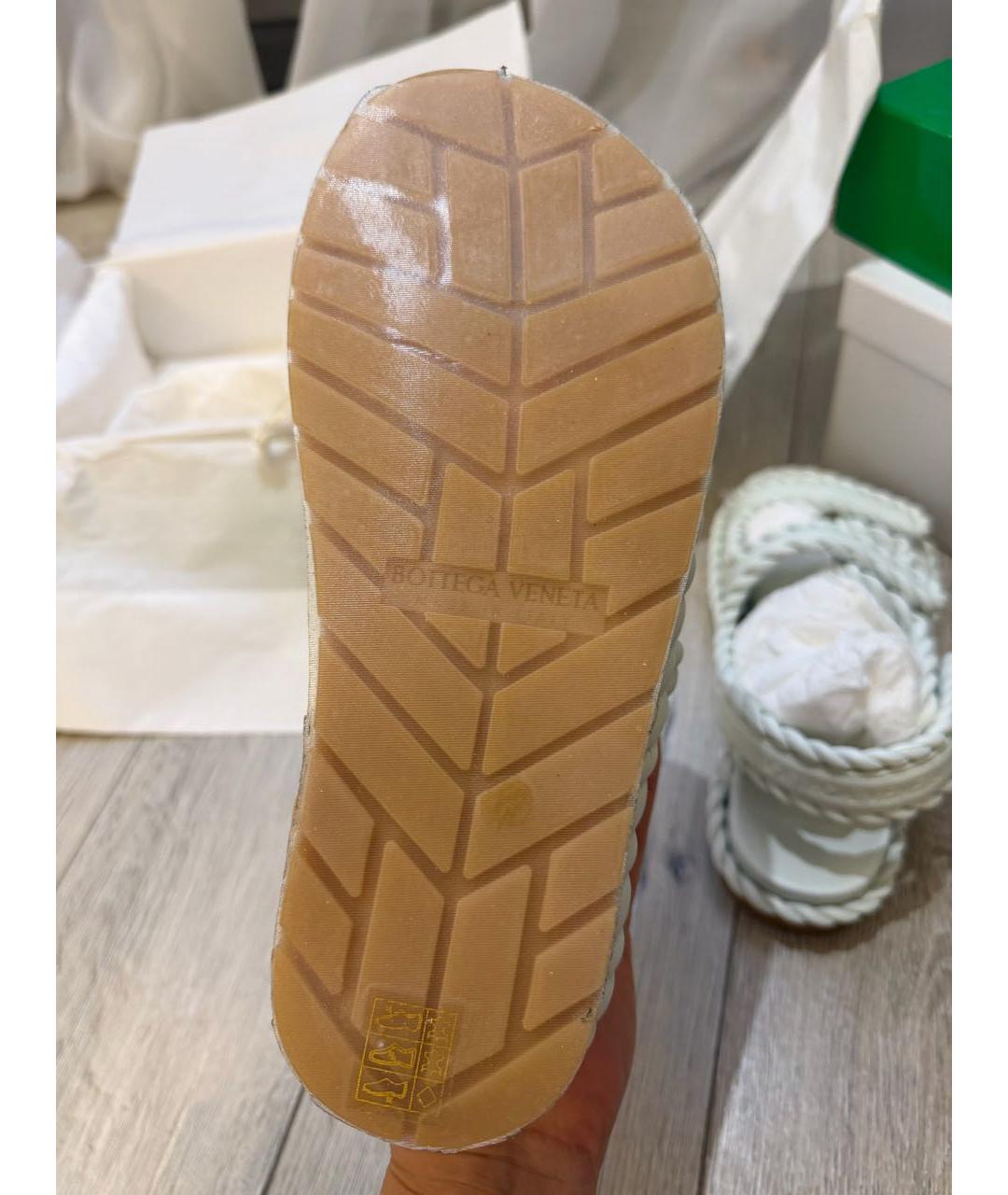 BOTTEGA VENETA Зеленые кожаные сандалии, фото 4