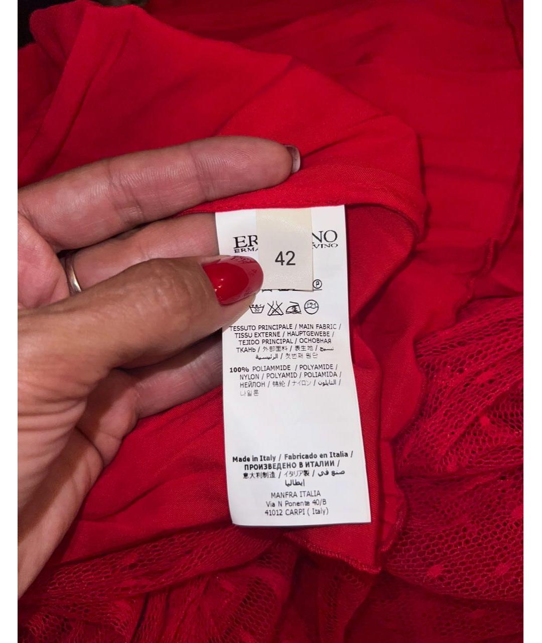 ERMANNO SCERVINO Красное полиамидовое коктейльное платье, фото 5