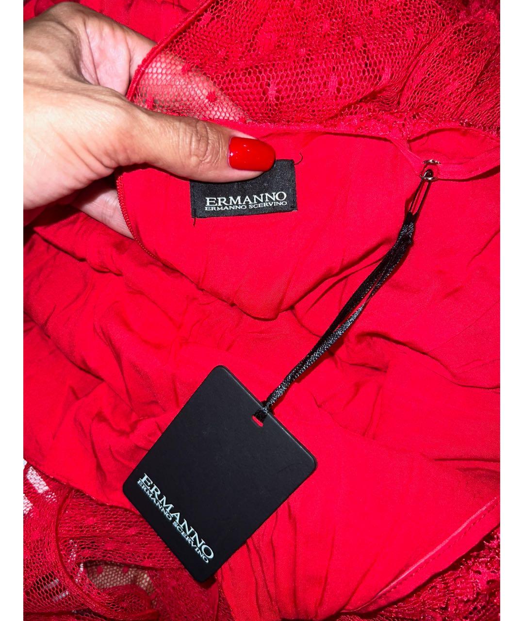 ERMANNO SCERVINO Красное полиамидовое коктейльное платье, фото 3