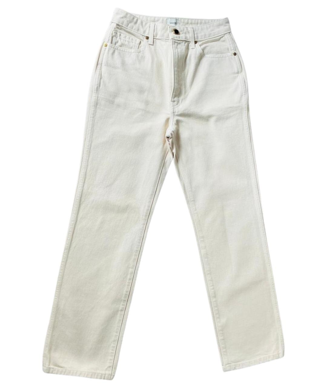 KHAITE Бежевые хлопковые прямые джинсы, фото 1