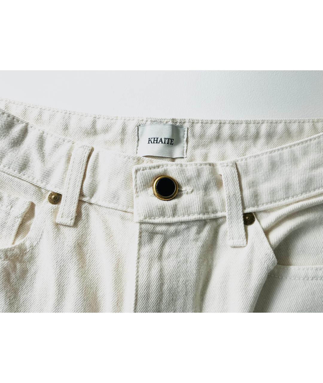 KHAITE Бежевые хлопковые прямые джинсы, фото 3