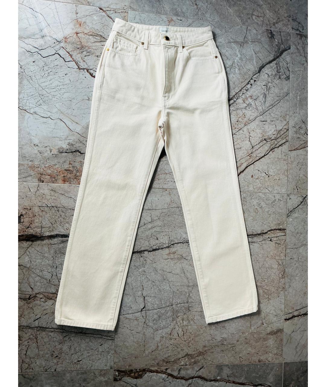 KHAITE Бежевые хлопковые прямые джинсы, фото 6