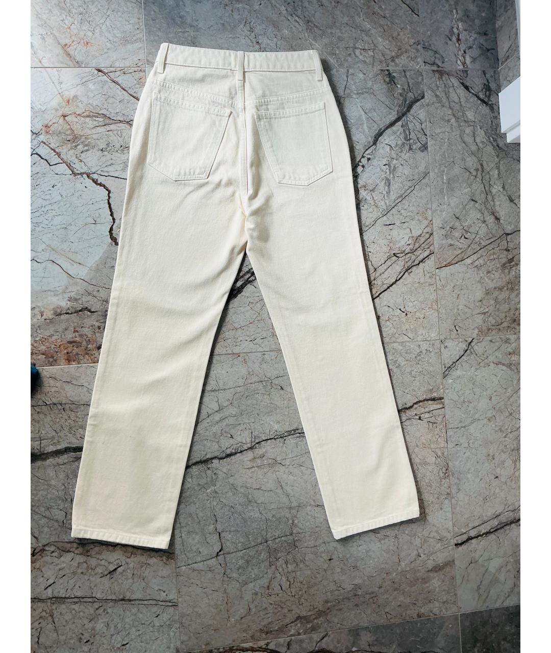 KHAITE Бежевые хлопковые прямые джинсы, фото 2