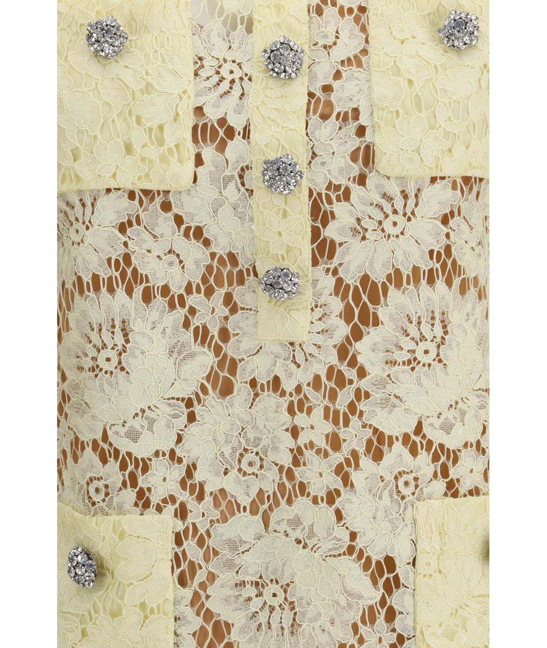 SELF-PORTRAIT Желтое повседневное платье, фото 3