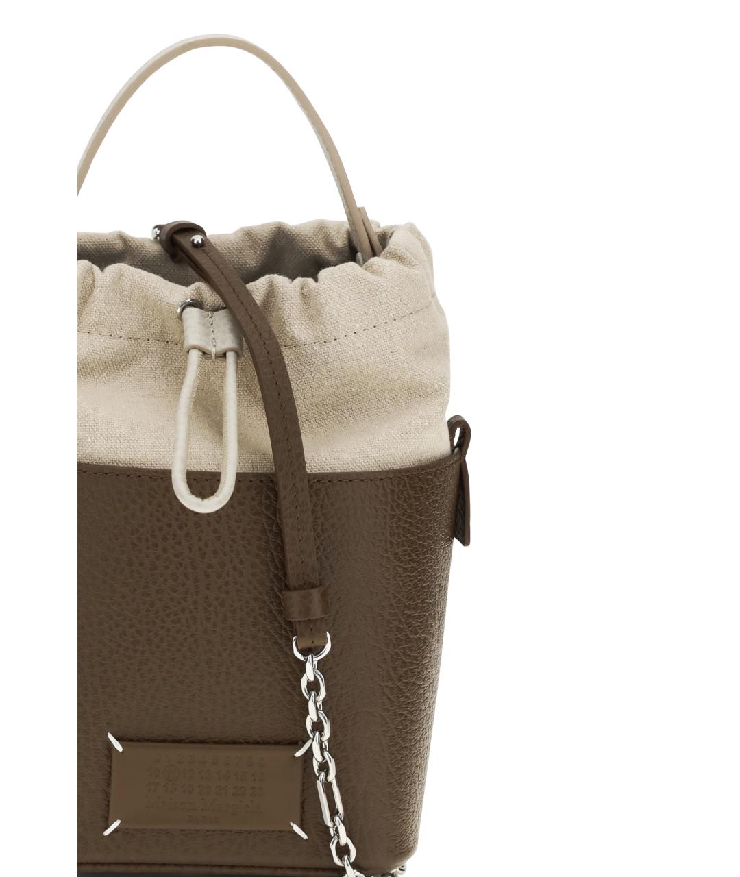 MAISON MARGIELA Коричневая кожаная сумка через плечо, фото 4