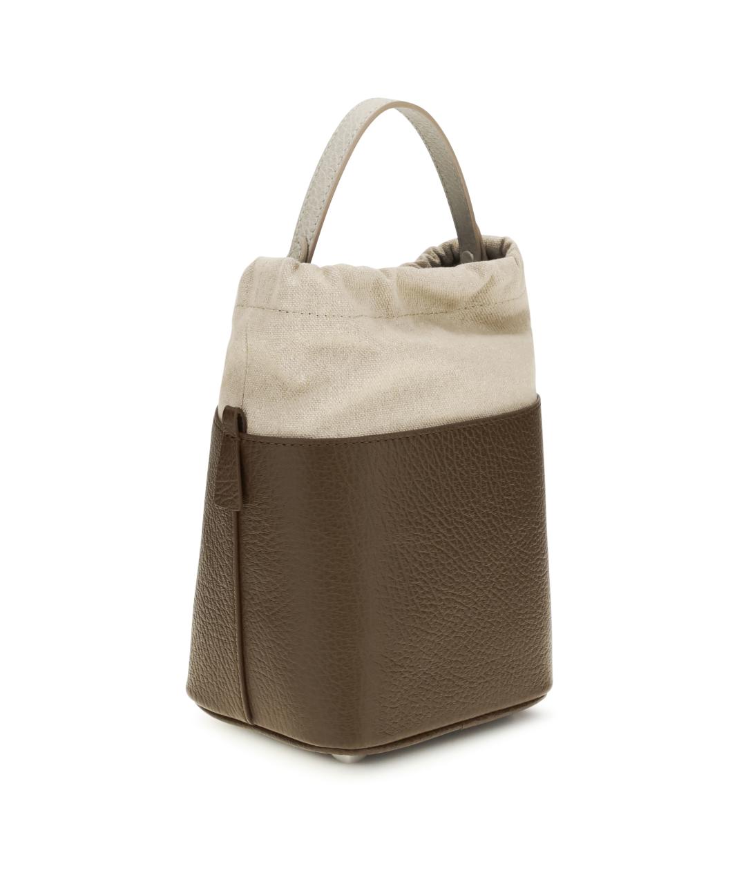 MAISON MARGIELA Коричневая кожаная сумка через плечо, фото 3