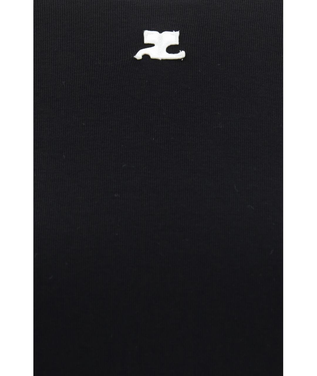 COURREGES Черная хлопковая футболка, фото 5