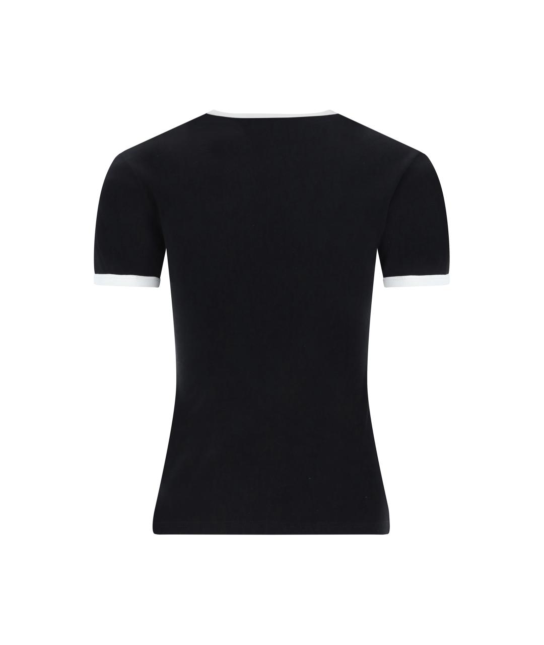 COURREGES Черная хлопковая футболка, фото 4