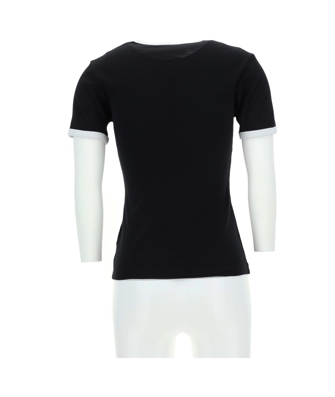 COURREGES Черная хлопковая футболка, фото 3