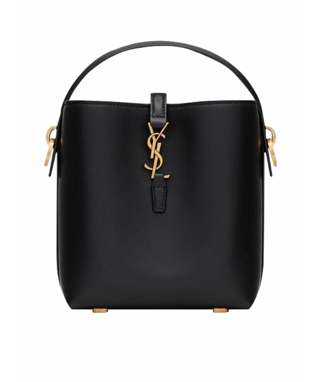 SAINT LAURENT Черная кожаная сумка через плечо, фото 1