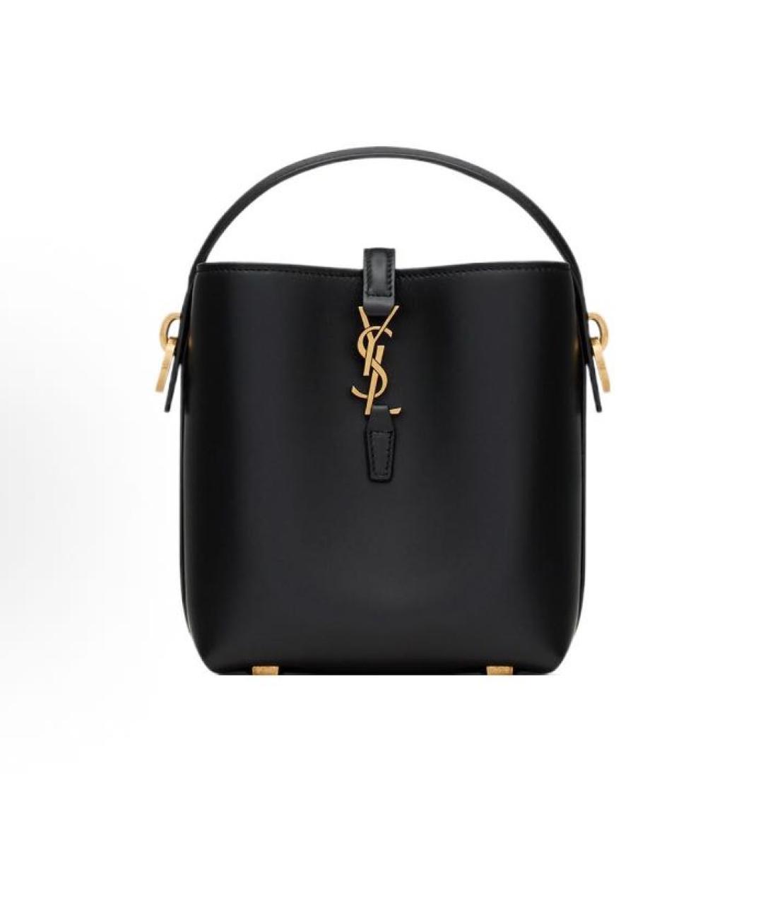 SAINT LAURENT Черная кожаная сумка через плечо, фото 5