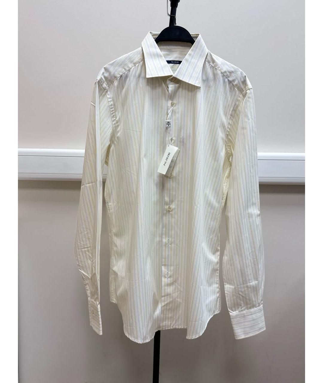 PAL ZILERI Желтая хлопковая классическая рубашка, фото 4