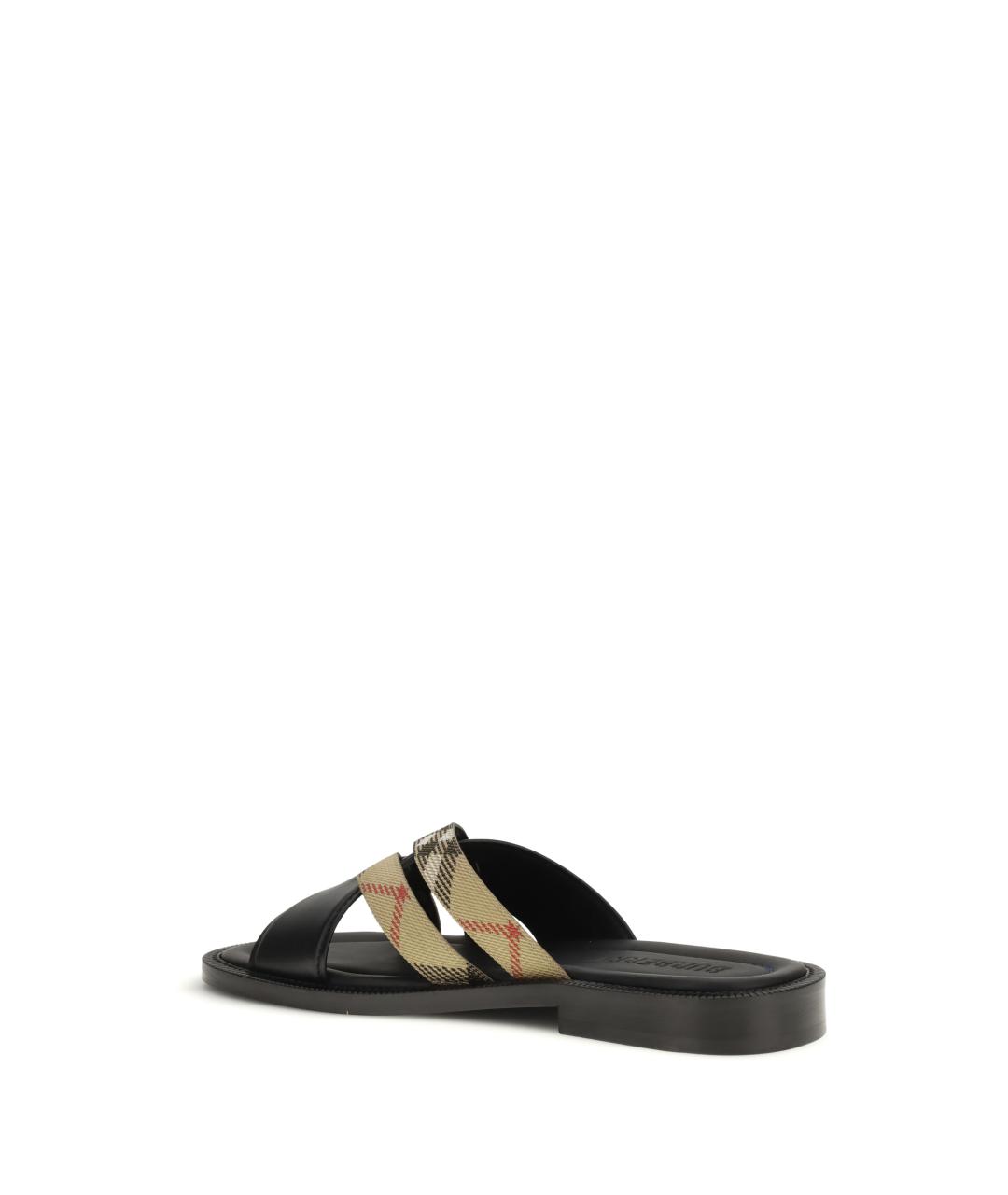 BURBERRY Черные кожаные сандалии, фото 3