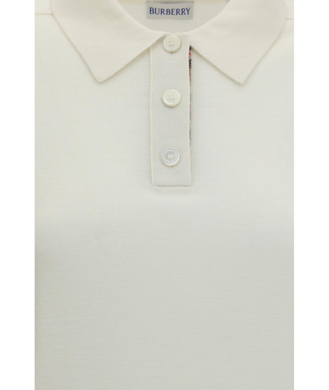 BURBERRY Белая шерстяная футболка, фото 3
