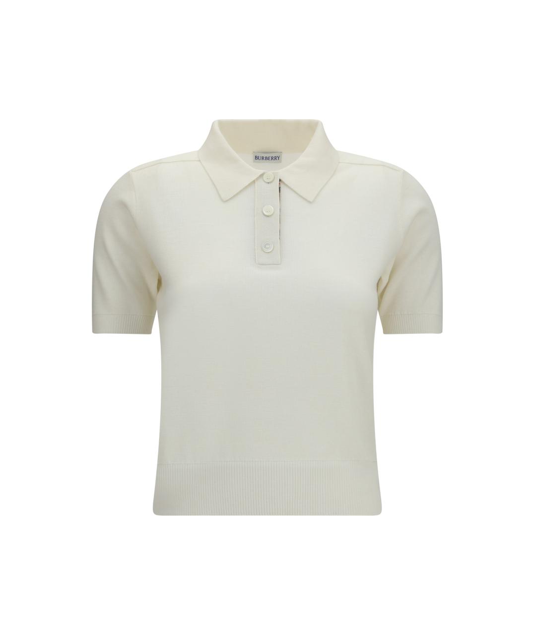 BURBERRY Белая шерстяная футболка, фото 1